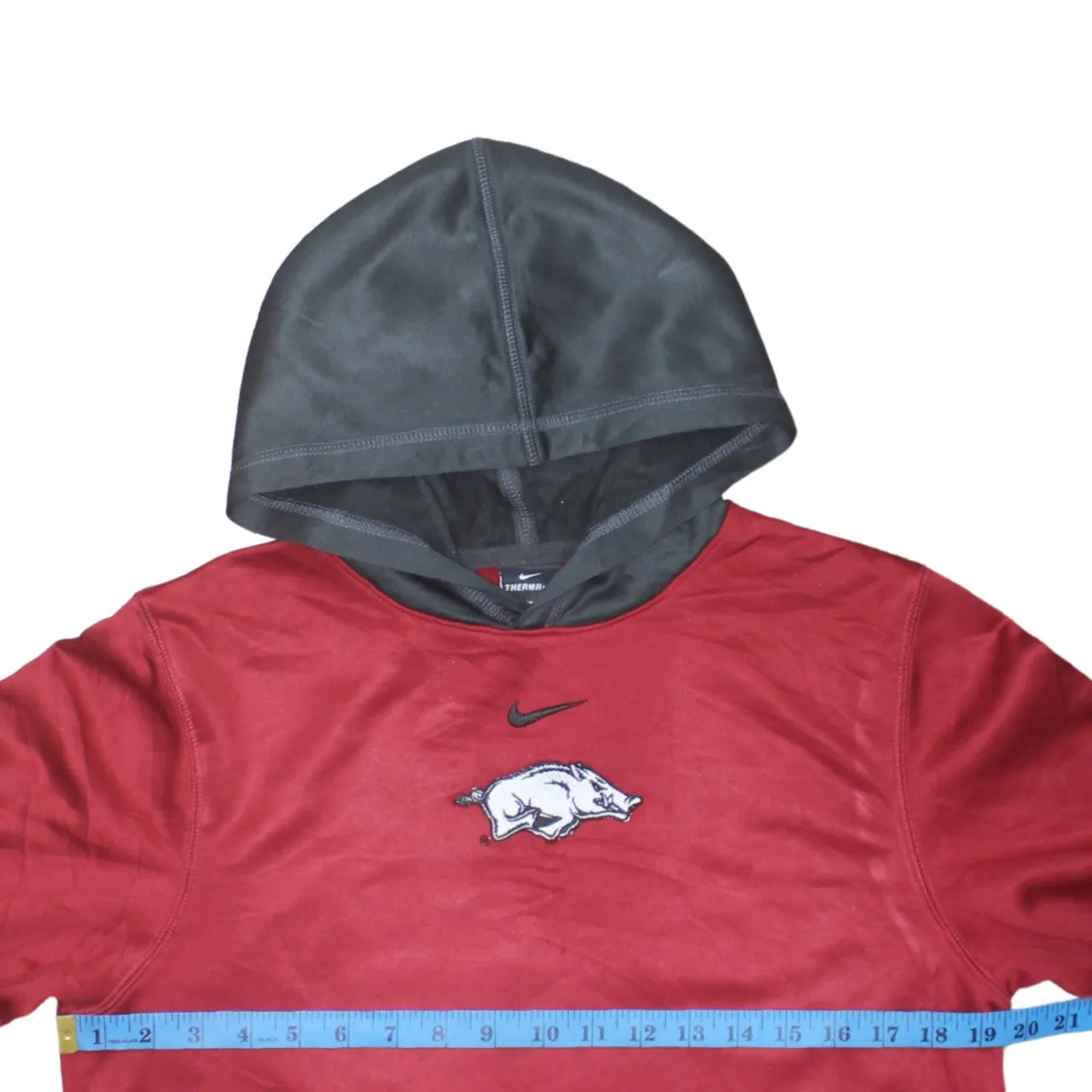 Nike 90's Center Middle Swoosh Pullover Hoodie Large Grey sold by Vintage Club product image thumbnail 5