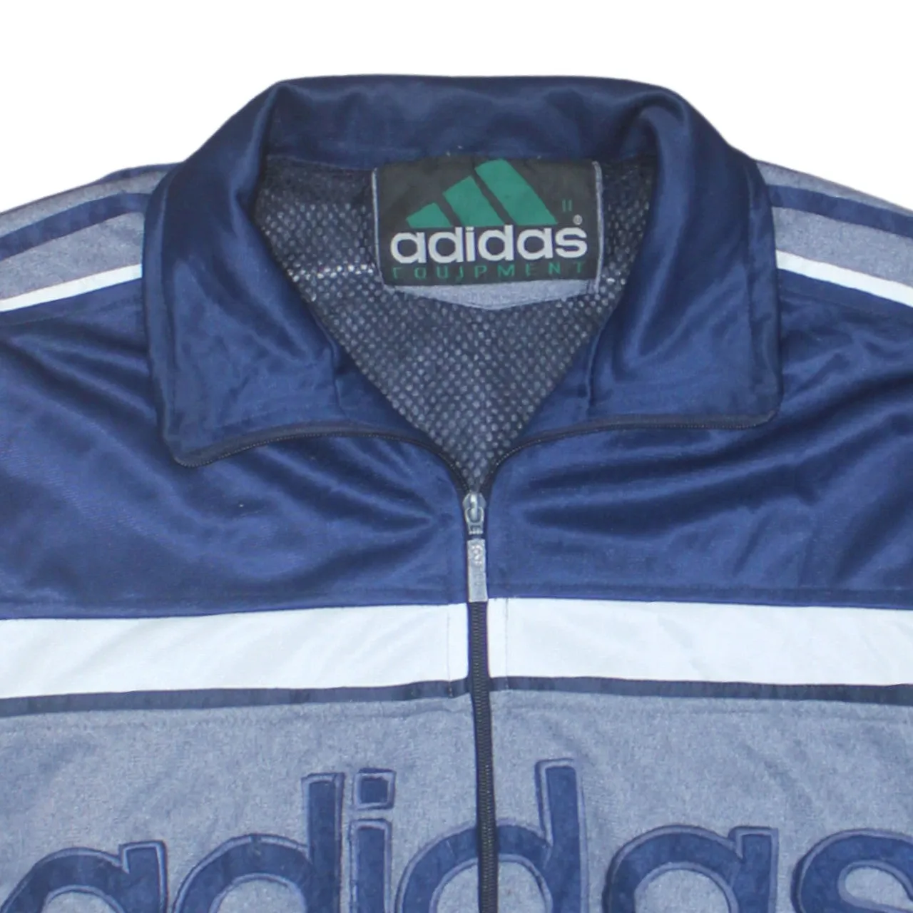 Adidas 90's Spellout Full Zip Up Sweatshirt Large Navy Blue sold by Vintage Club product image thumbnail 3