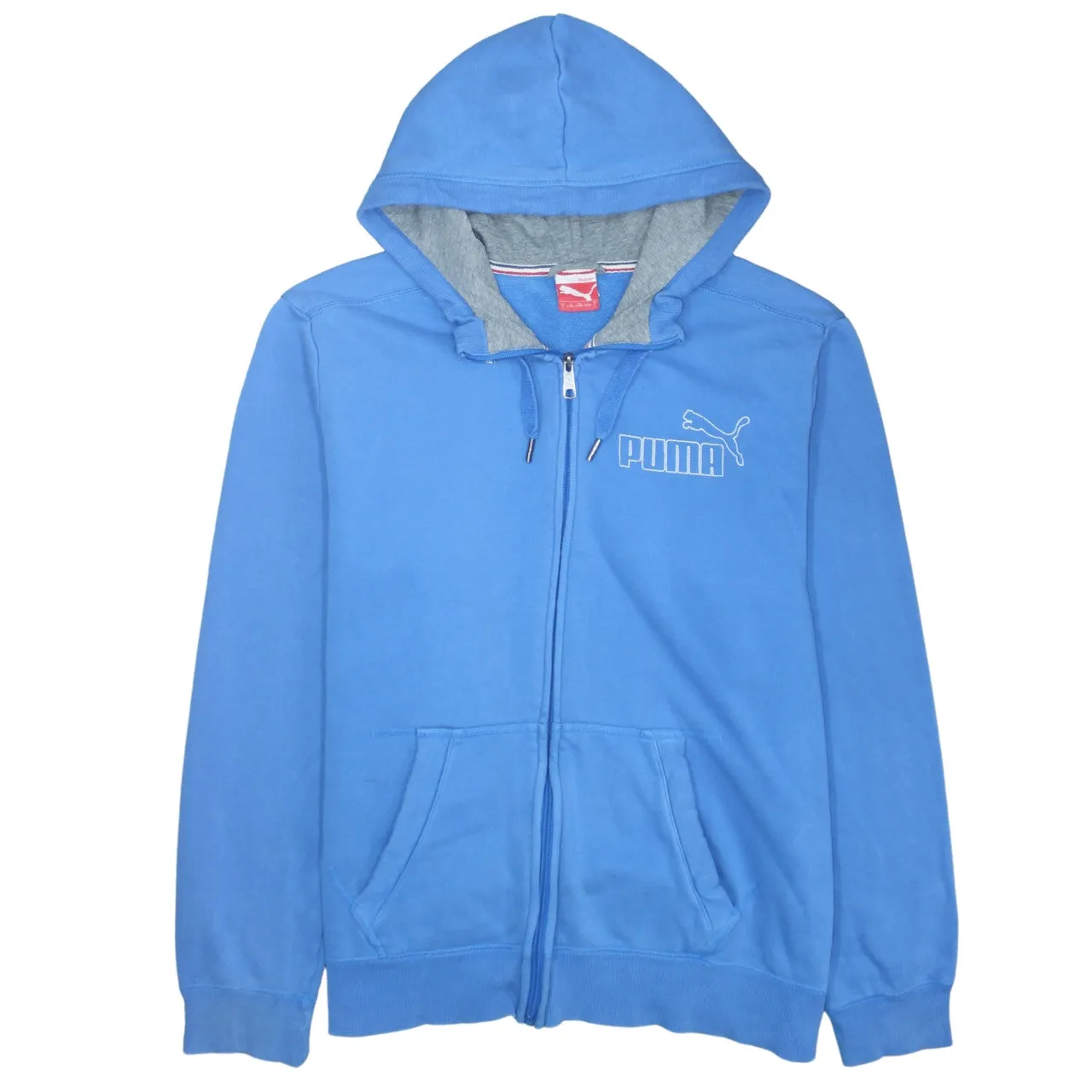 Puma 90's Drawstring Pockets Full Zip Up Hoodie Medium Blue sold by Vintage Club