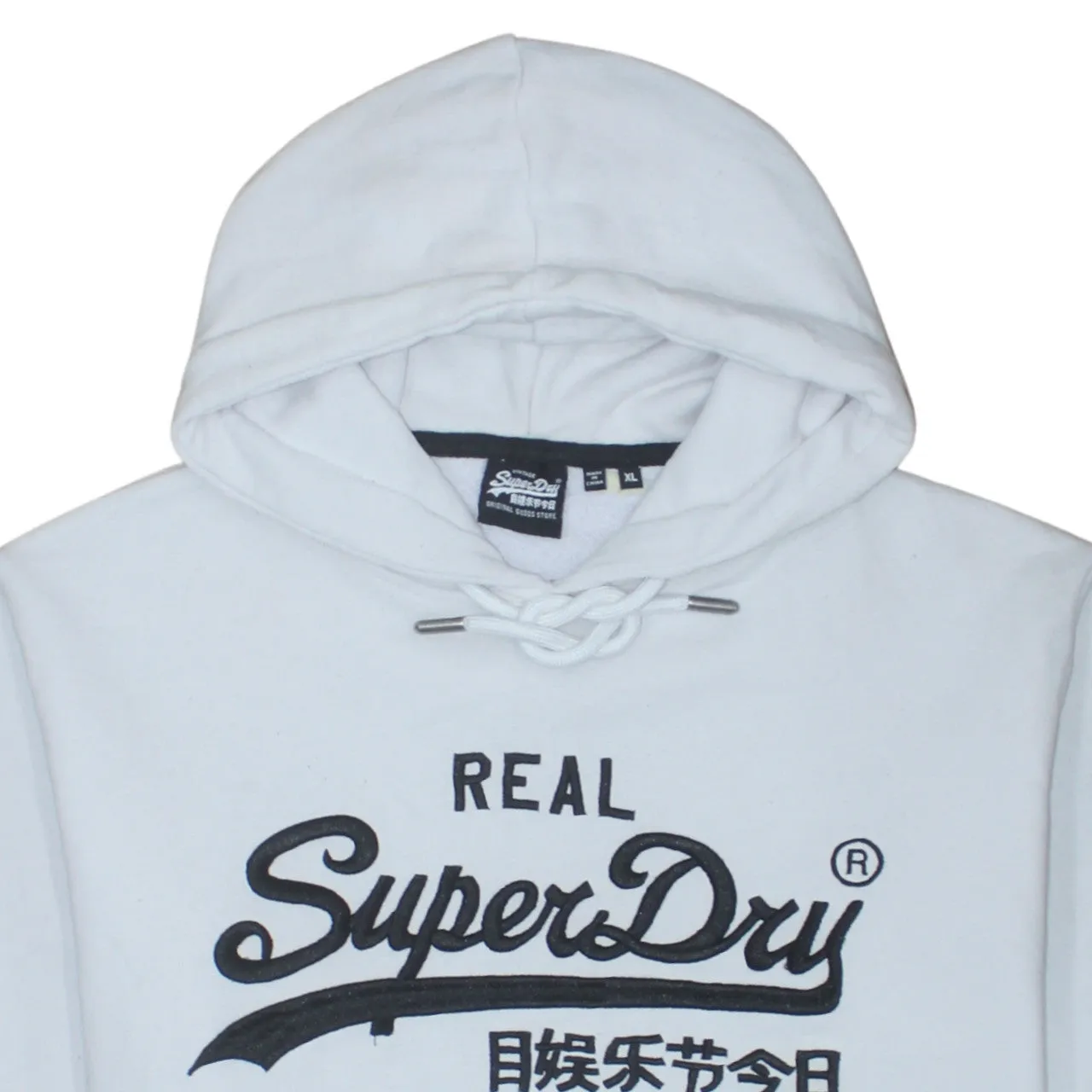 Super Dry 90's Spellout Pullover Hoodie XLarge White sold by Vintage Club product image thumbnail 3