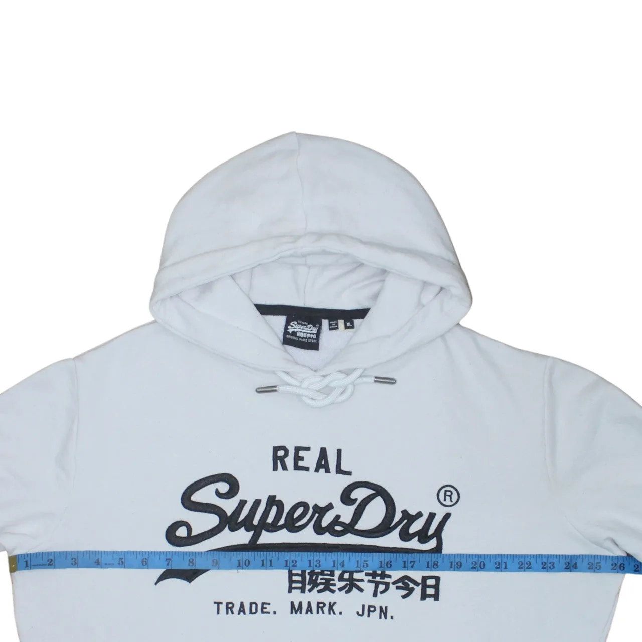 Super Dry 90's Spellout Pullover Hoodie XLarge White sold by Vintage Club product image thumbnail 5