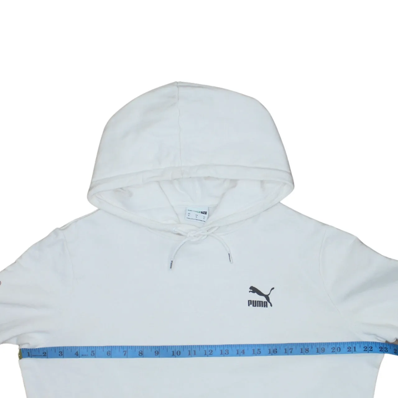 Puma 90's Drawstring Pockets Pullover Hoodie Medium White sold by Vintage Club product image thumbnail 5