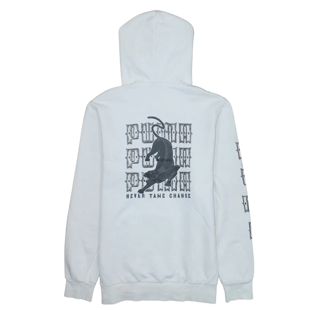 Puma 90's Drawstring Pockets Pullover Hoodie Medium White sold by Vintage Club product image thumbnail 2