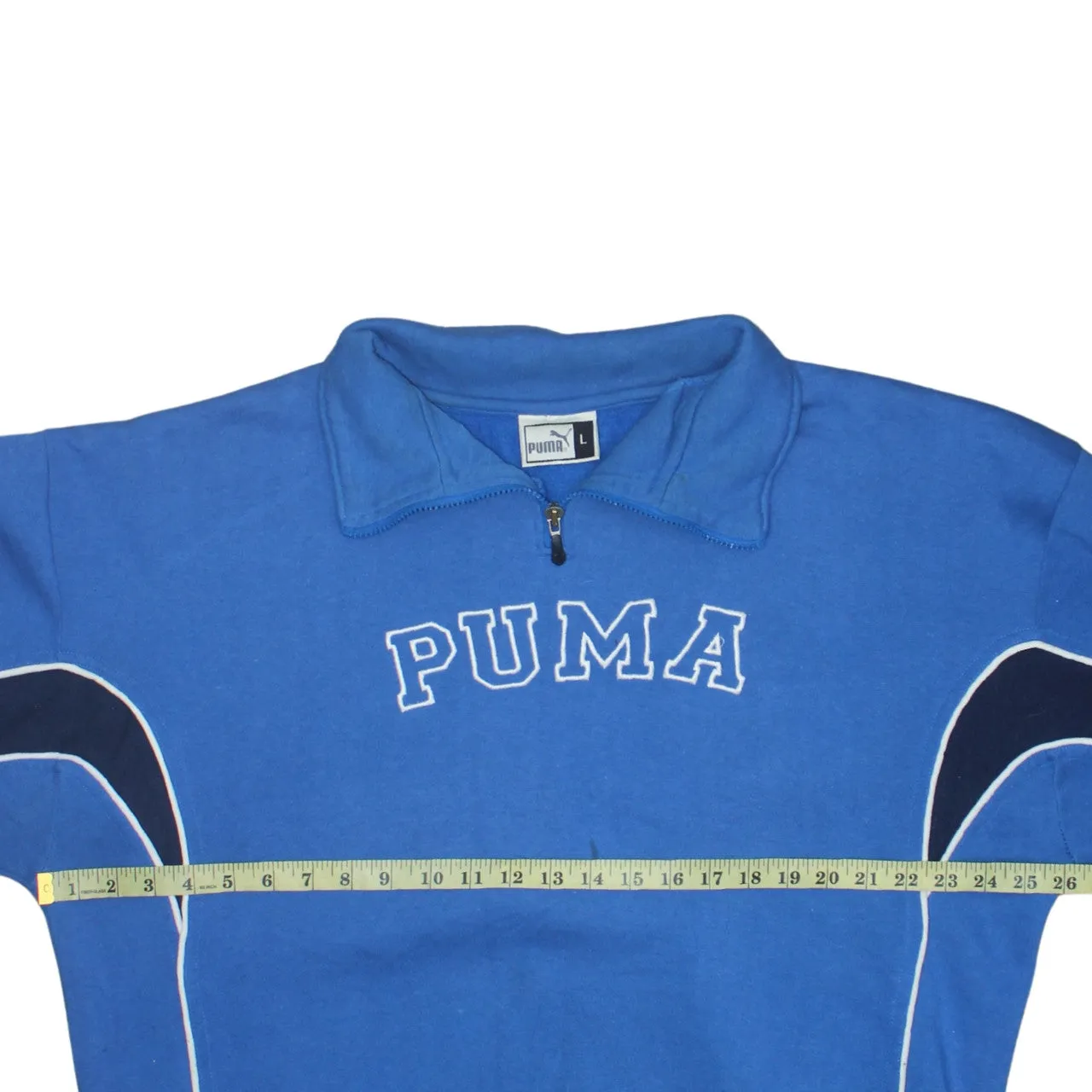 Puma 90's Spellout Quarter Zip Sweatshirt Large Blue sold by Vintage Club product image thumbnail 5