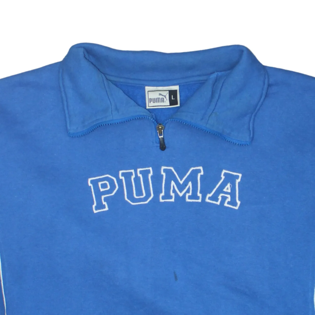 Puma 90's Spellout Quarter Zip Sweatshirt Large Blue sold by Vintage Club product image thumbnail 3