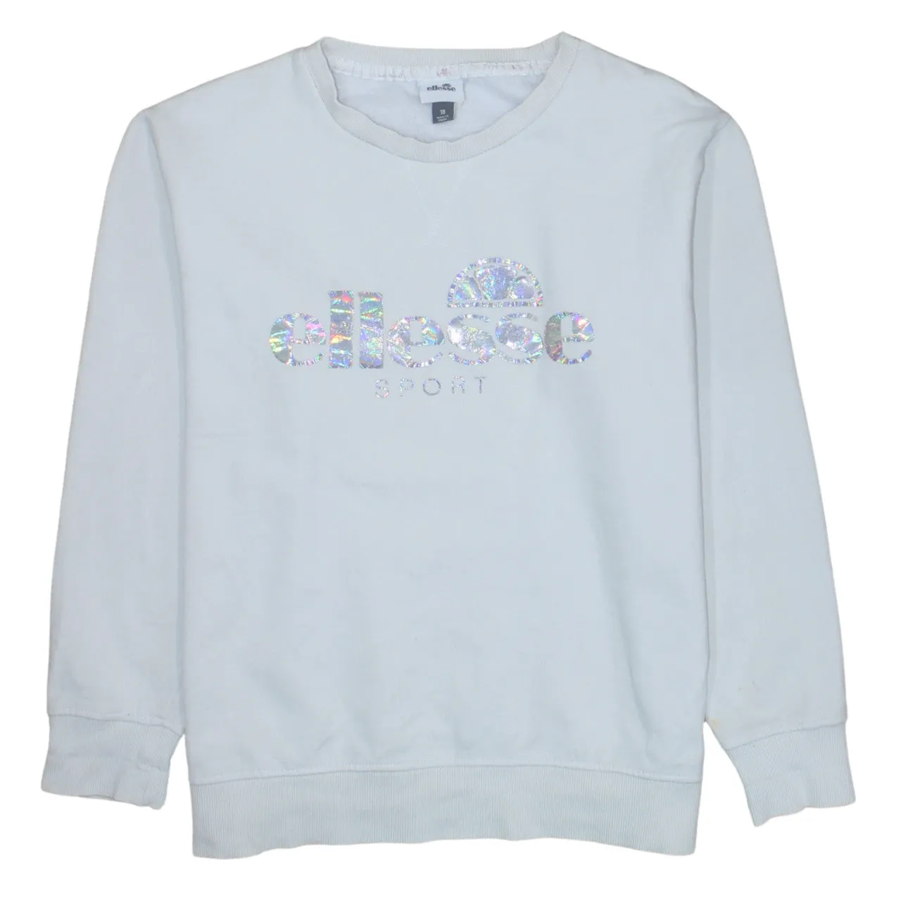 Ellesse 90's Spellout Crew Neck Sweatshirt XXLarge White sold by Vintage Club