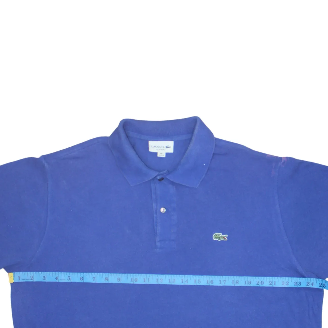 Lacoste 90's Short Sleeves Quarter Button Polo Shirt XXLarge (2XL) Blue sold by Vintage Club product image thumbnail 5