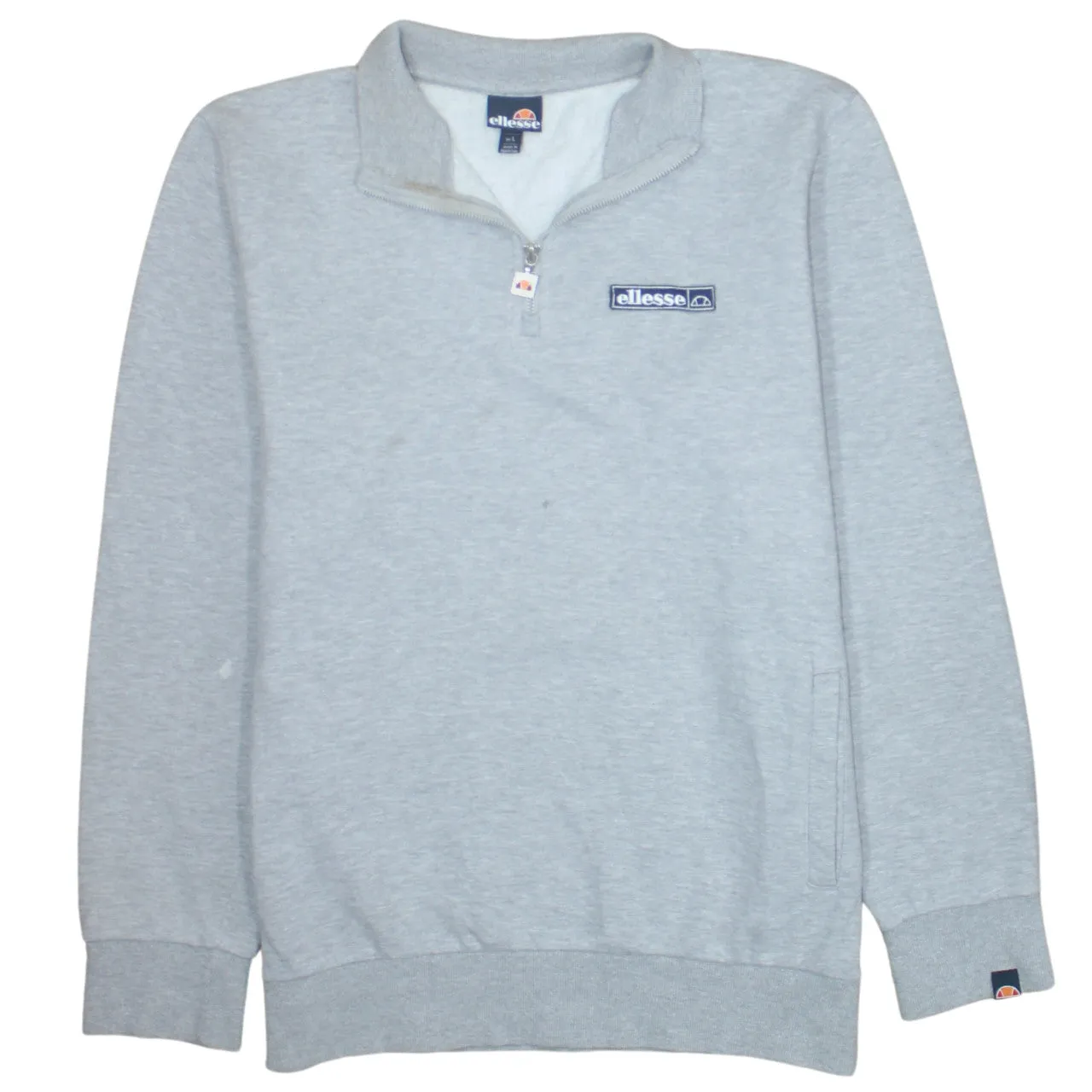 Ellesse 90's Lightweight Quarter Zip Sweatshirt Large Grey sold by Vintage Club