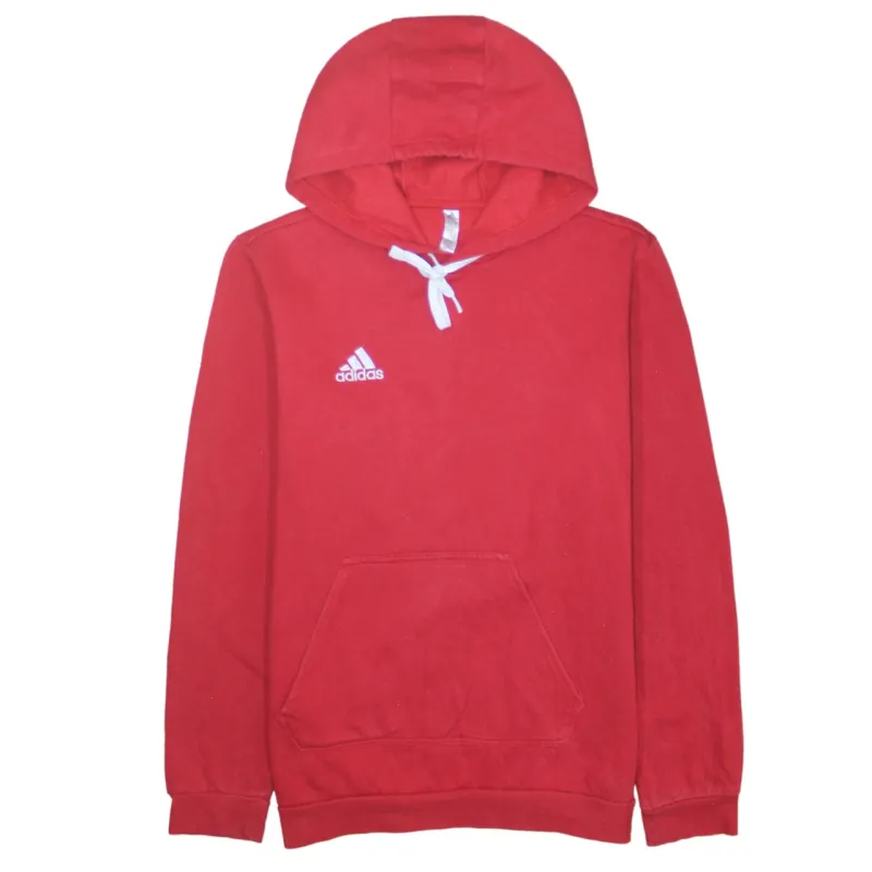 Adidas 90's Drawstring Pockets Pullover Hoodie Medium Red sold by Vintage Club