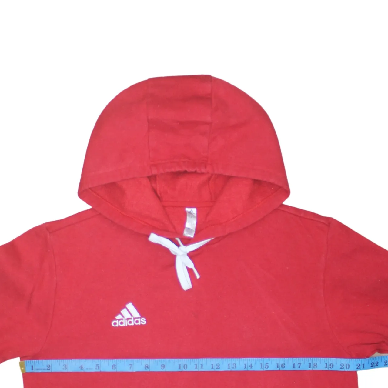 Adidas 90's Drawstring Pockets Pullover Hoodie Medium Red sold by Vintage Club product image thumbnail 5
