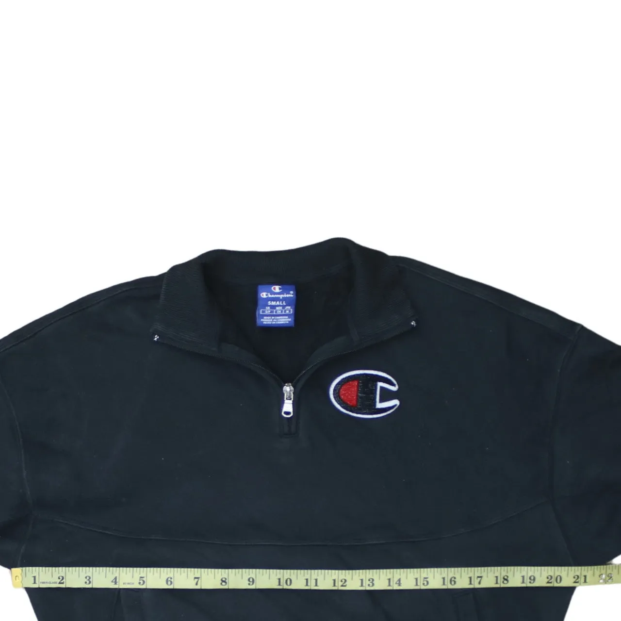 Champion 90's Lightweight Quarter Zip Sweatshirt Small Black sold by Vintage Club product image thumbnail 5