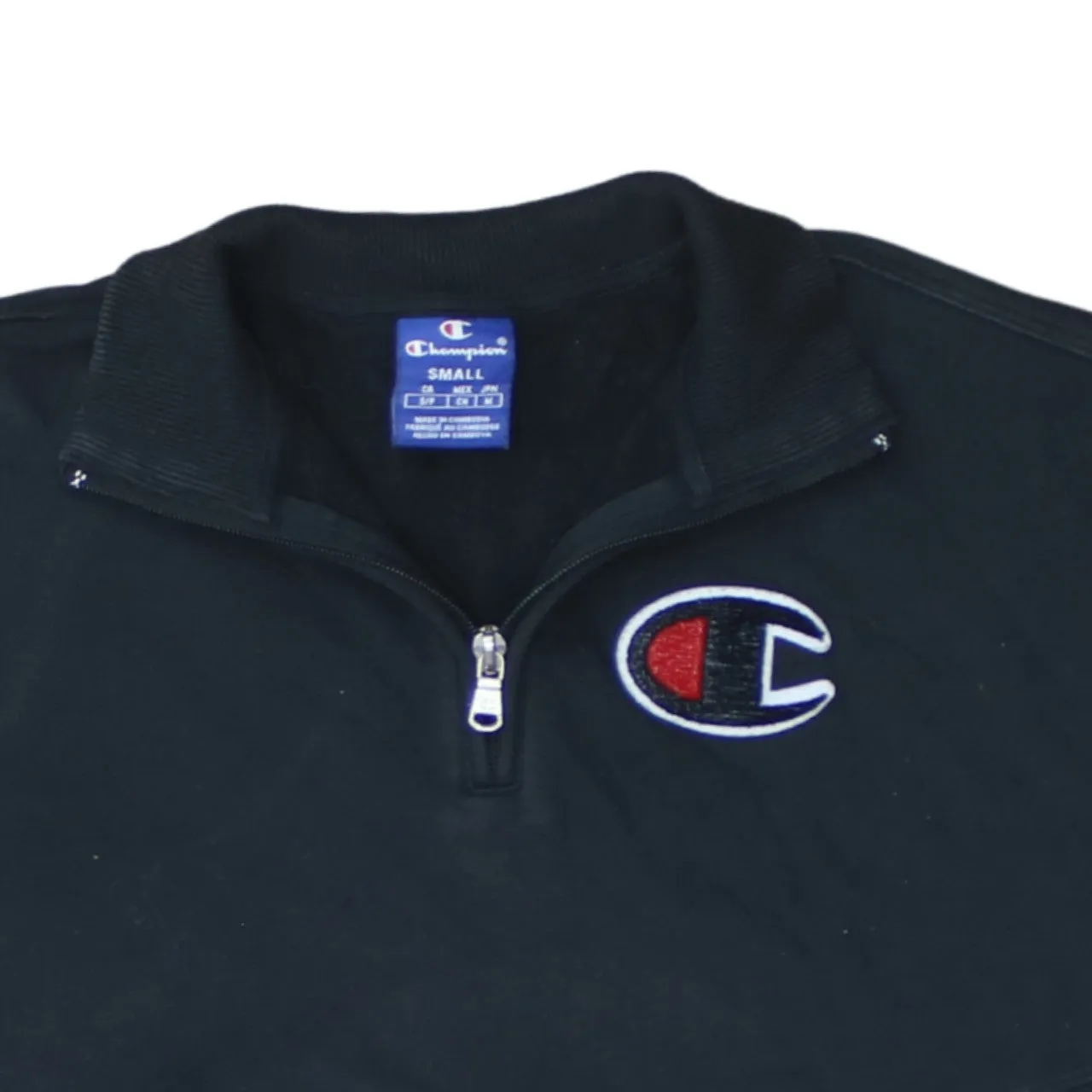 Champion 90's Lightweight Quarter Zip Sweatshirt Small Black sold by Vintage Club product image thumbnail 3