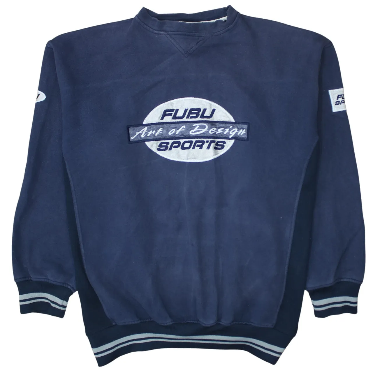 FUBU 90's Spellout Crew Neck Sweatshirt XLarge Navy Blue sold by Vintage Club