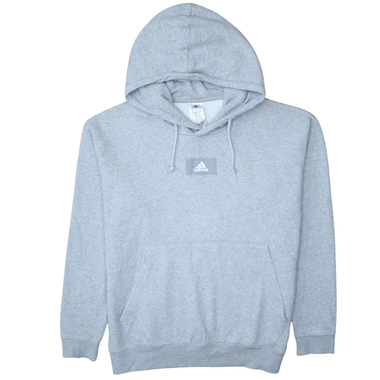 Adidas 90's Drawstring Pockets Pullover Hoodie Large Grey sold by Vintage Club