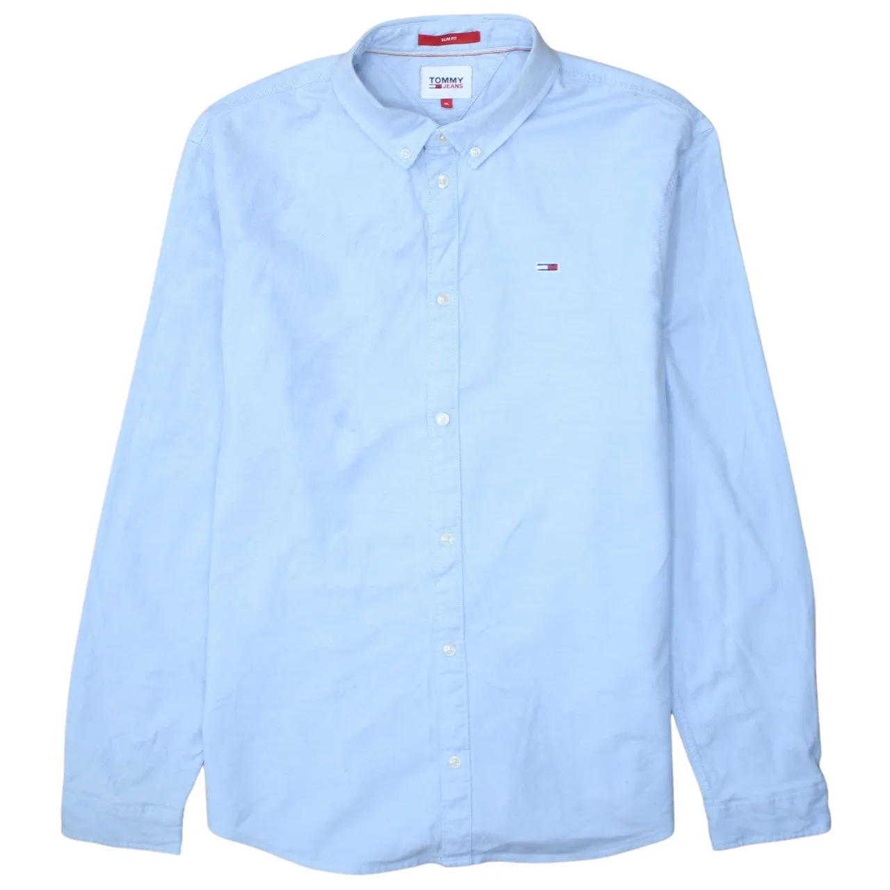 Tommy Hilfiger 90's Long Sleeve Button Up Shirt XLarge Blue sold by Vintage Club