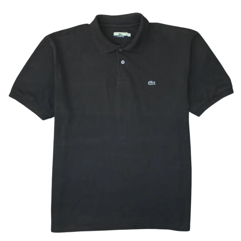 Lacoste 90's Short Sleeves Quarter Button Polo Shirt XLarge Black sold by Vintage Club