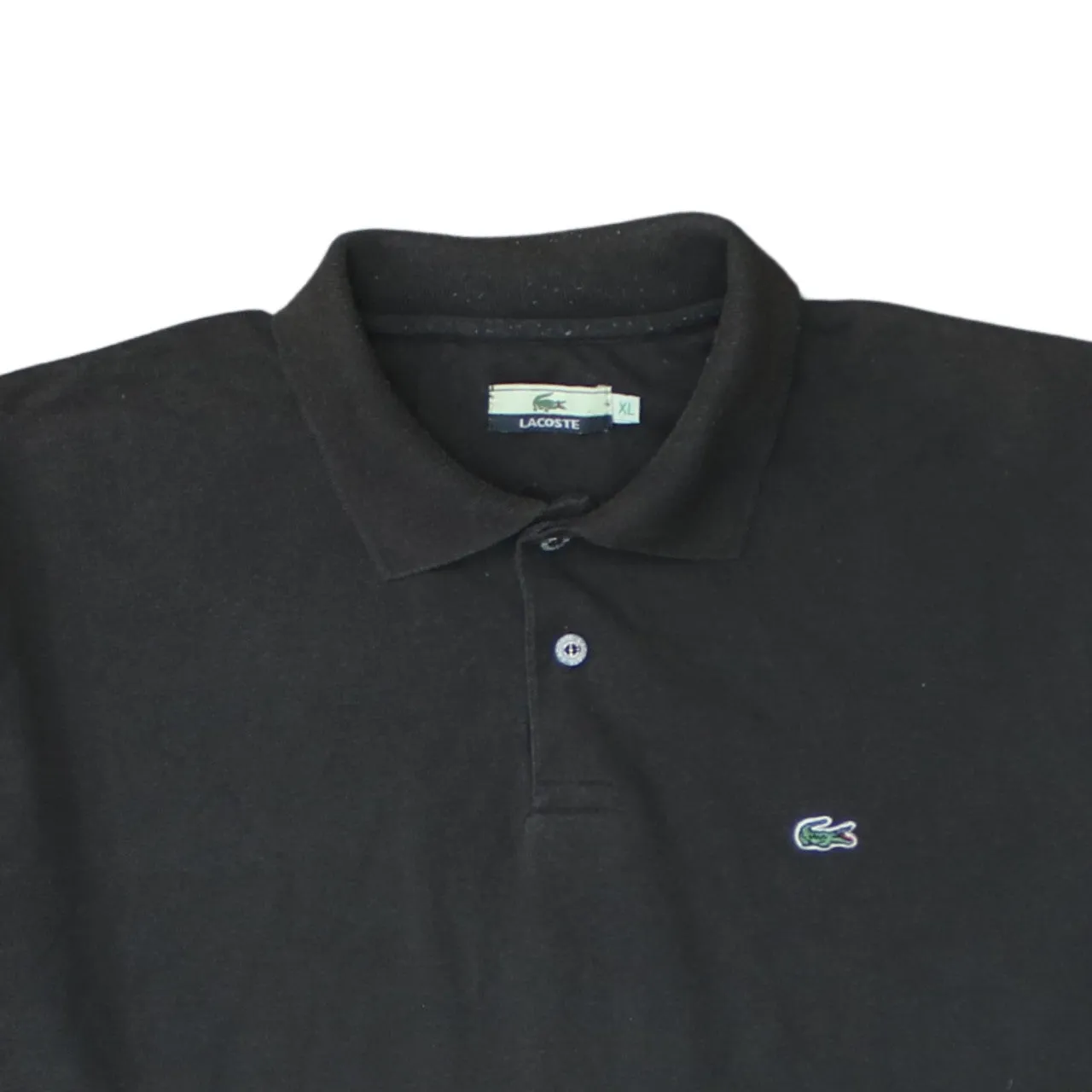 Lacoste 90's Short Sleeves Quarter Button Polo Shirt XLarge Black sold by Vintage Club product image thumbnail 3