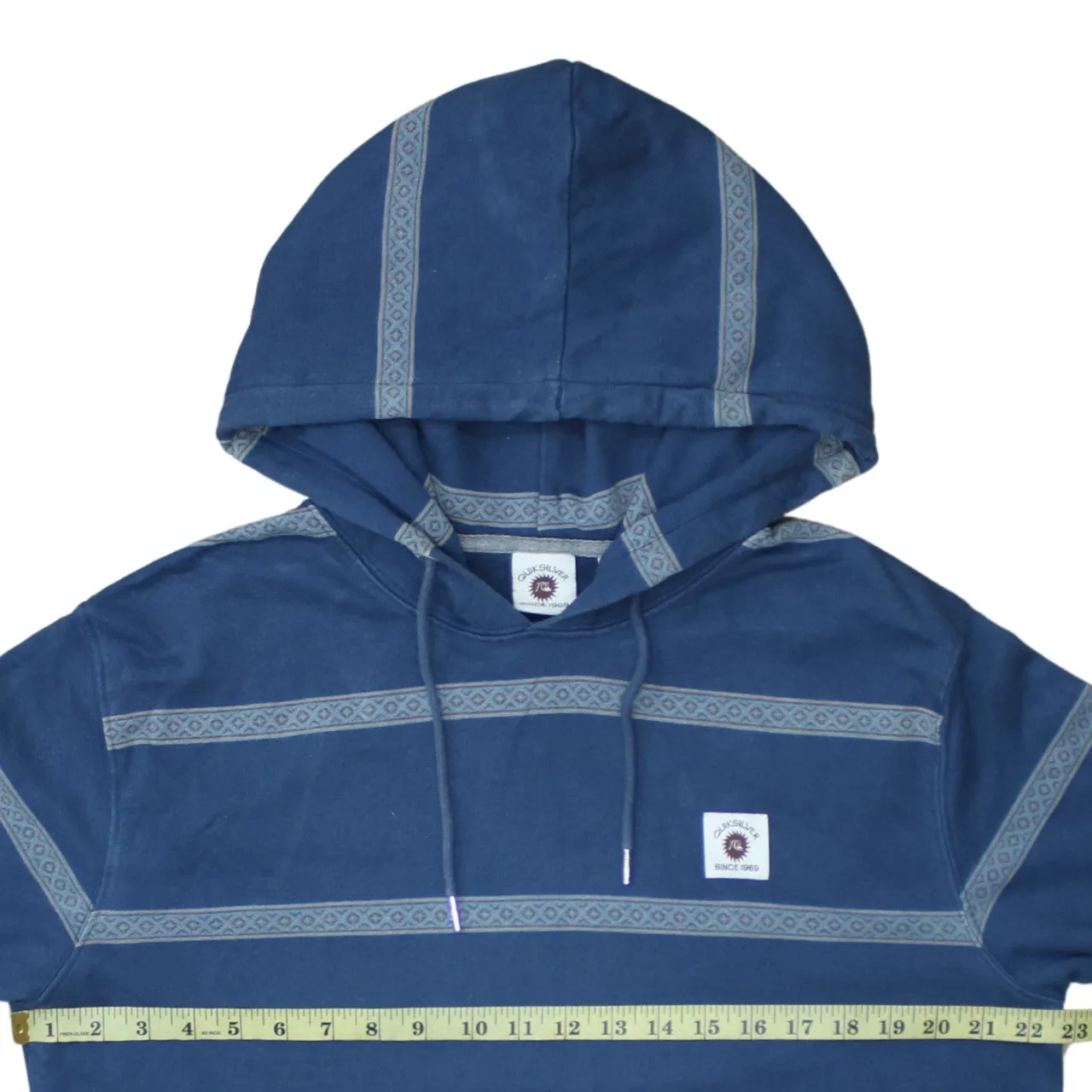 QuikSilver 90's Plain Pullover Hoodie Large Navy Blue sold by Vintage Club product image thumbnail 5
