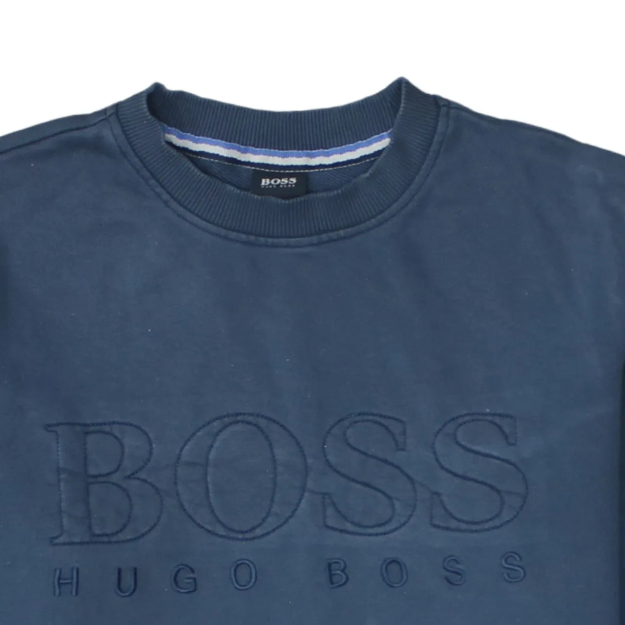 HUGO BOSS 90's Spellout Crew Neck Sweatshirt Small Navy Blue sold by Vintage Club product image thumbnail 3