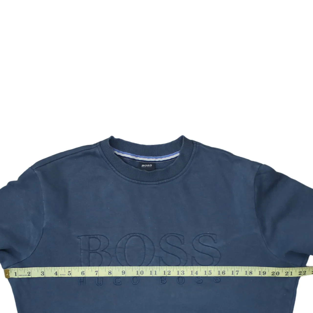 HUGO BOSS 90's Spellout Crew Neck Sweatshirt Small Navy Blue sold by Vintage Club product image thumbnail 5