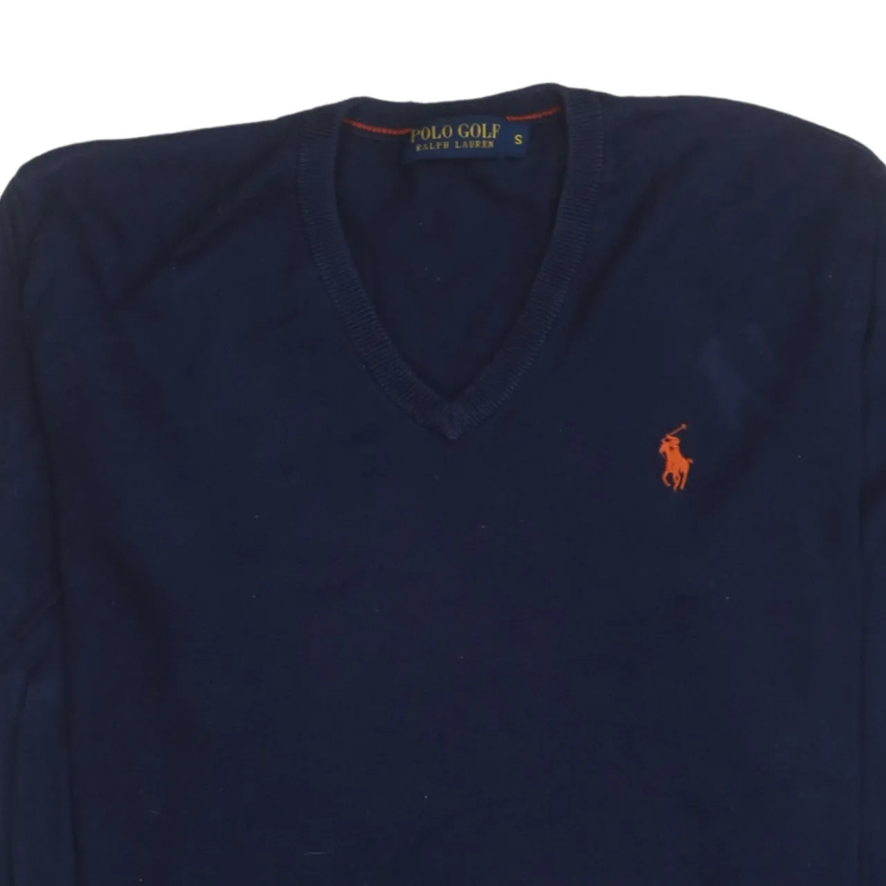 Polo Ralph Lauren 90's Lightweight V Neck Sweatshirt Small Navy Blue sold by Vintage Club product image thumbnail 3