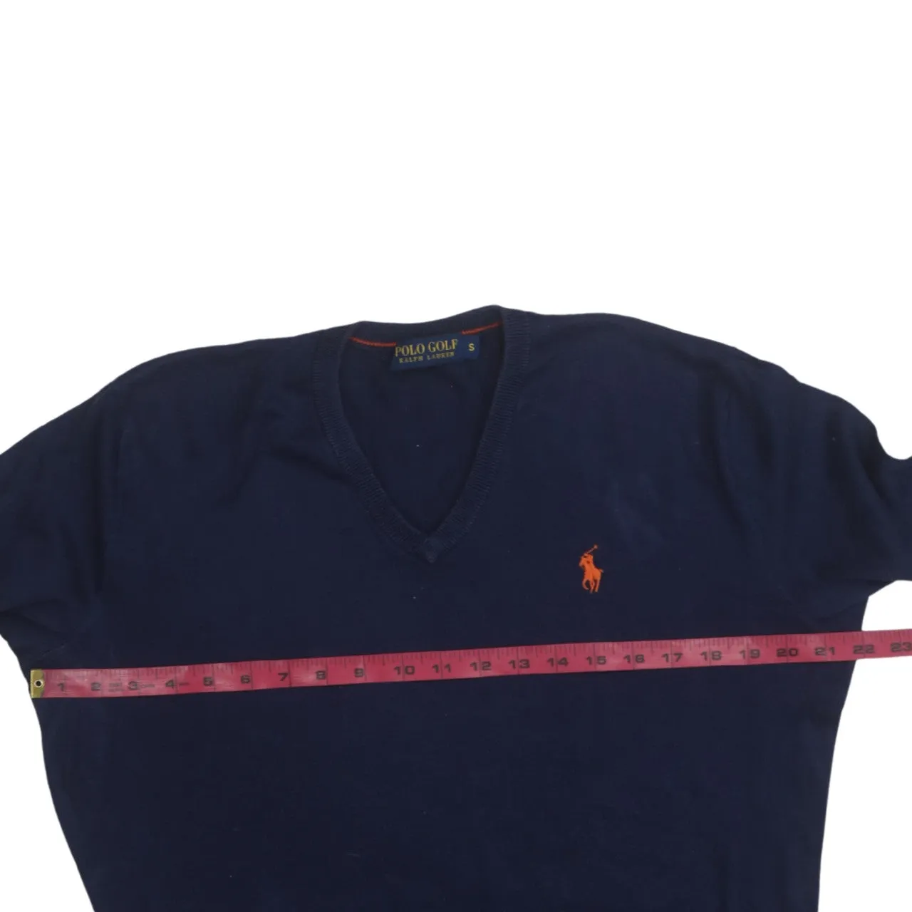 Polo Ralph Lauren 90's Lightweight V Neck Sweatshirt Small Navy Blue sold by Vintage Club product image thumbnail 5