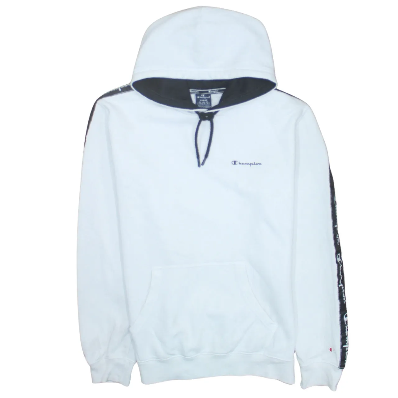 Champion 90's Drawstring Pockets Pullover Hoodie Large White sold by Vintage Club