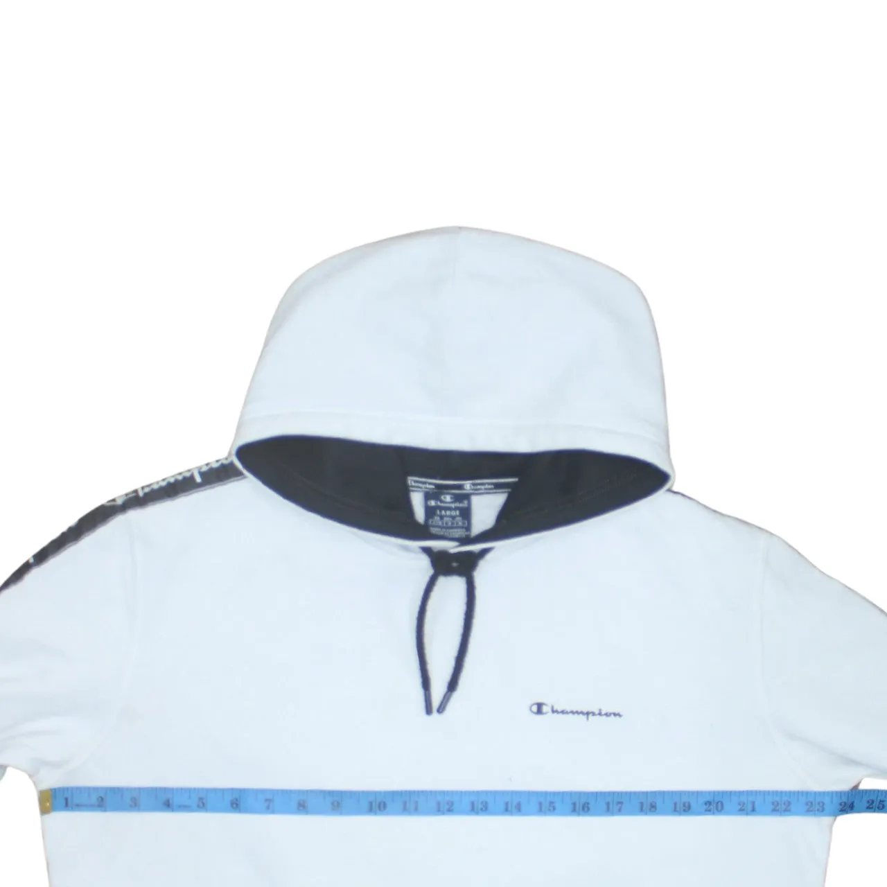 Champion 90's Drawstring Pockets Pullover Hoodie Large White sold by Vintage Club product image thumbnail 5