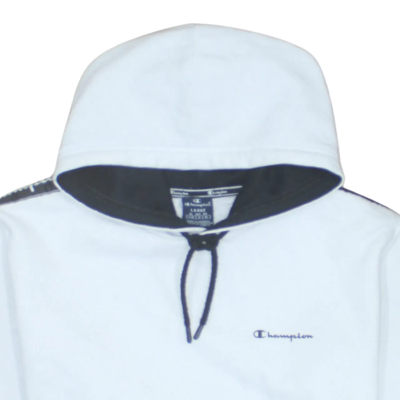 Champion 90's Drawstring Pockets Pullover Hoodie Large White sold by Vintage Club product image thumbnail 3