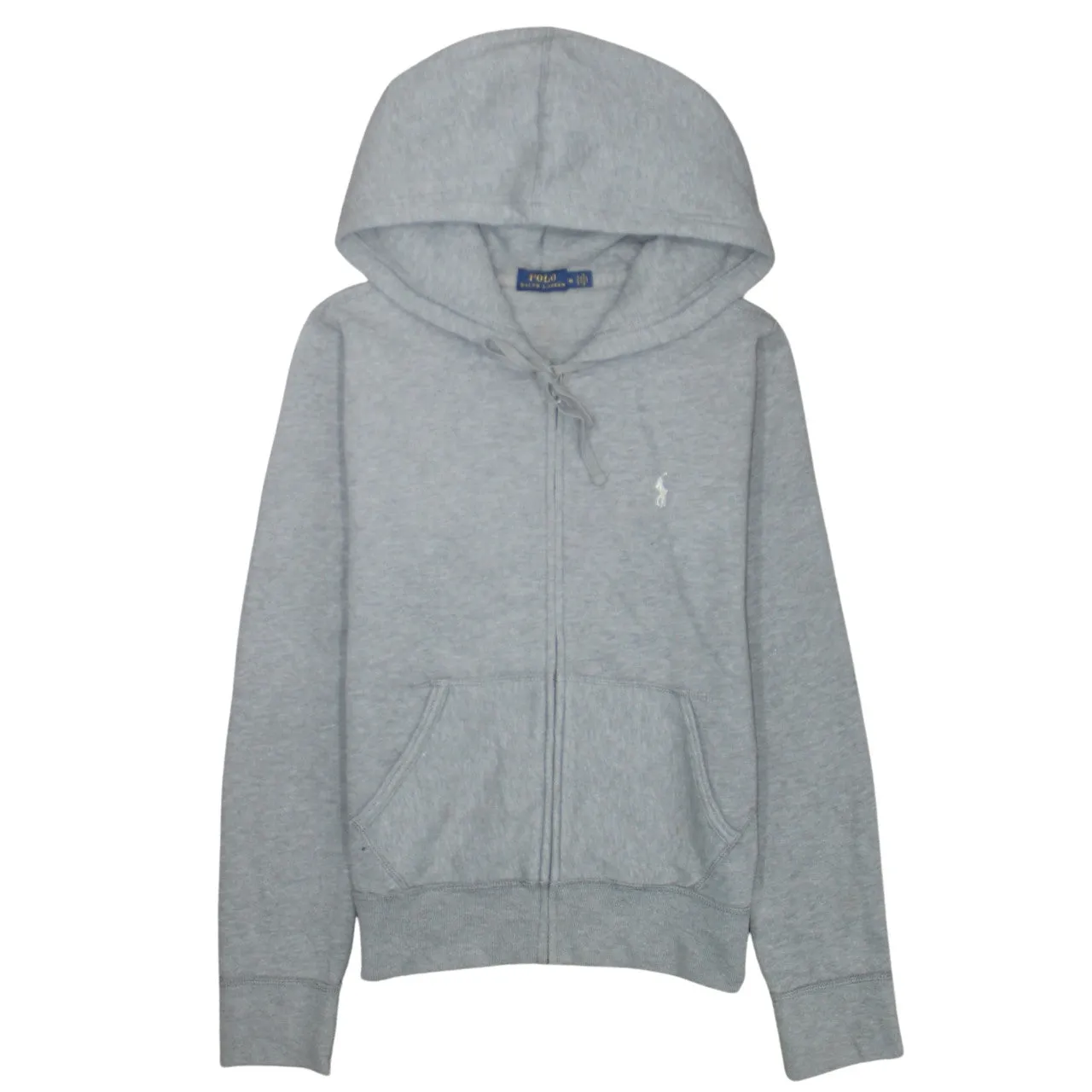 Polo Ralph Lauren 90's Drawstring Pockets Full Zip Up Hoodie Medium Grey sold by Vintage Club