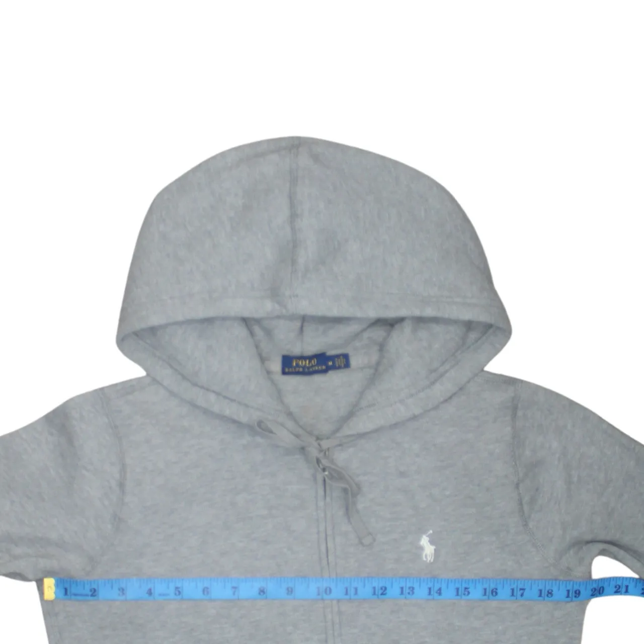 Polo Ralph Lauren 90's Drawstring Pockets Full Zip Up Hoodie Medium Grey sold by Vintage Club product image thumbnail 5
