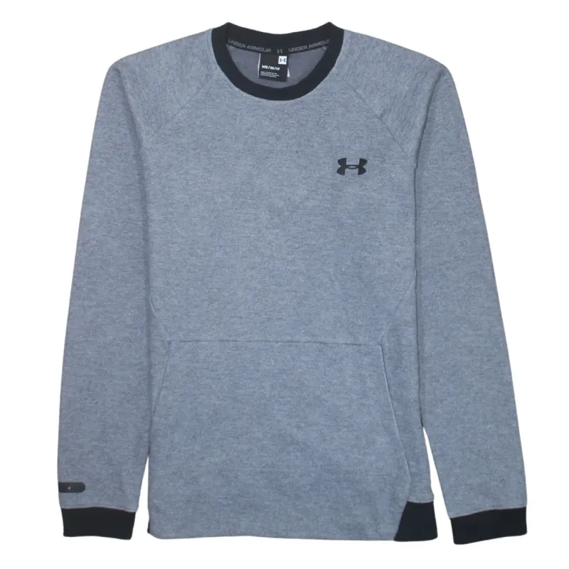 Under Armour 90's Drawstring Pockets Crew Neck Sweatshirt Medium Grey made by Vintage Club
