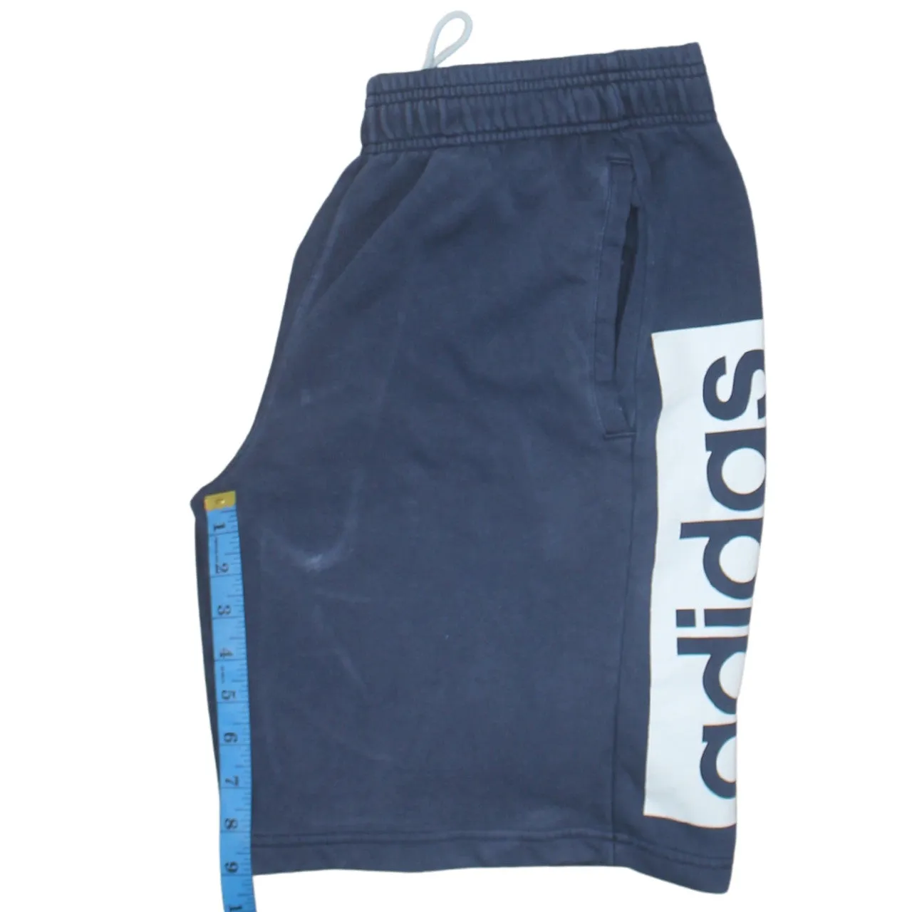 Adidas 90's Elasticated Waistband Drawstrings Baggy Chino Shorts Medium Navy Blue sold by Vintage Club product image thumbnail 5