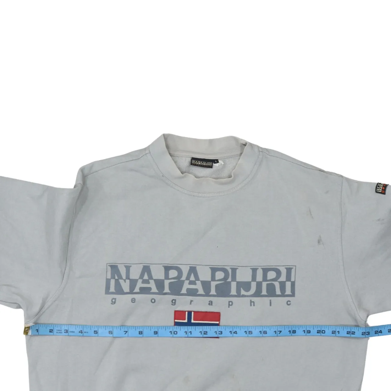 Napapijri 90's Spellout Crew Neck Sweatshirt Large Grey sold by Vintage Club product image thumbnail 5