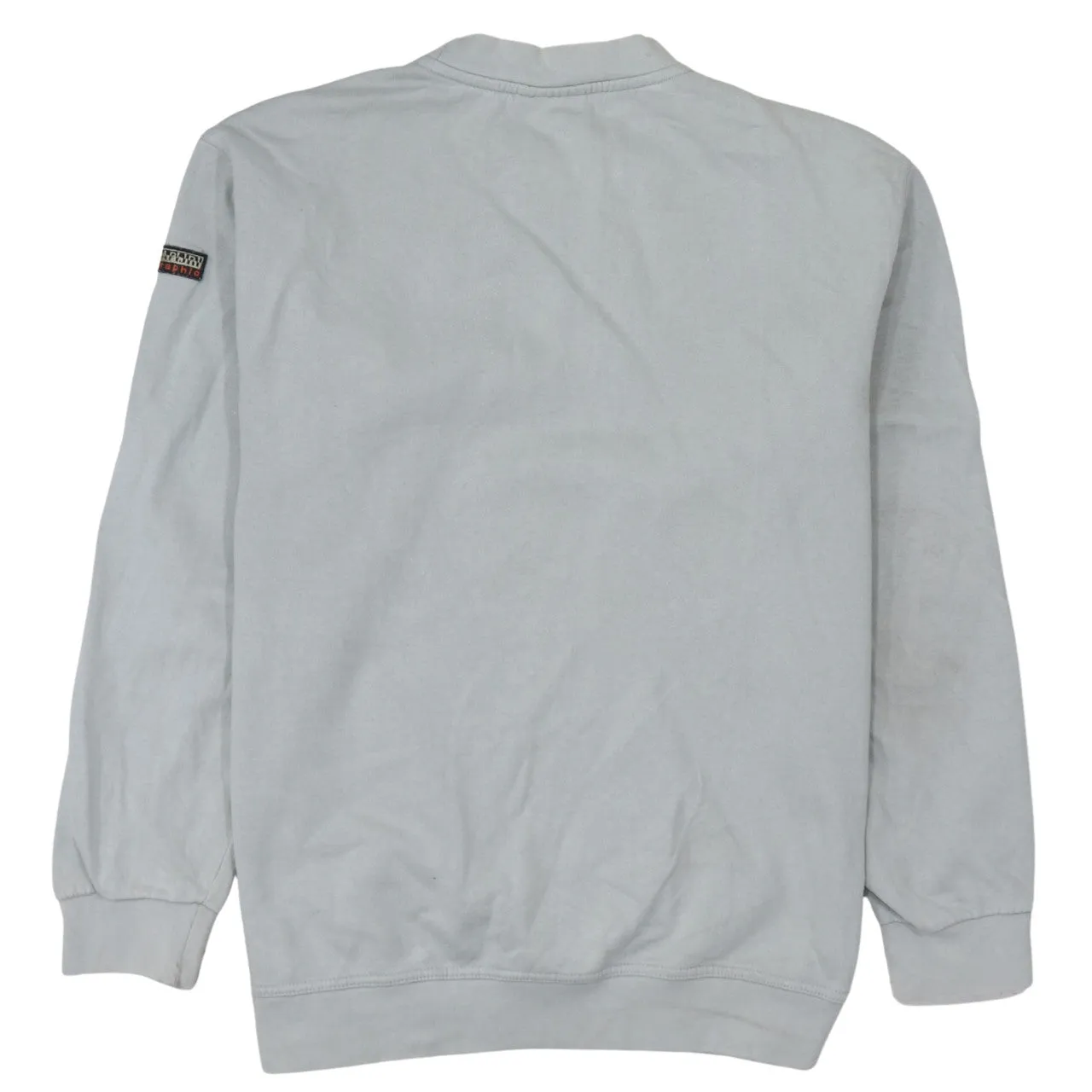 Napapijri 90's Spellout Crew Neck Sweatshirt Large Grey sold by Vintage Club product image thumbnail 2