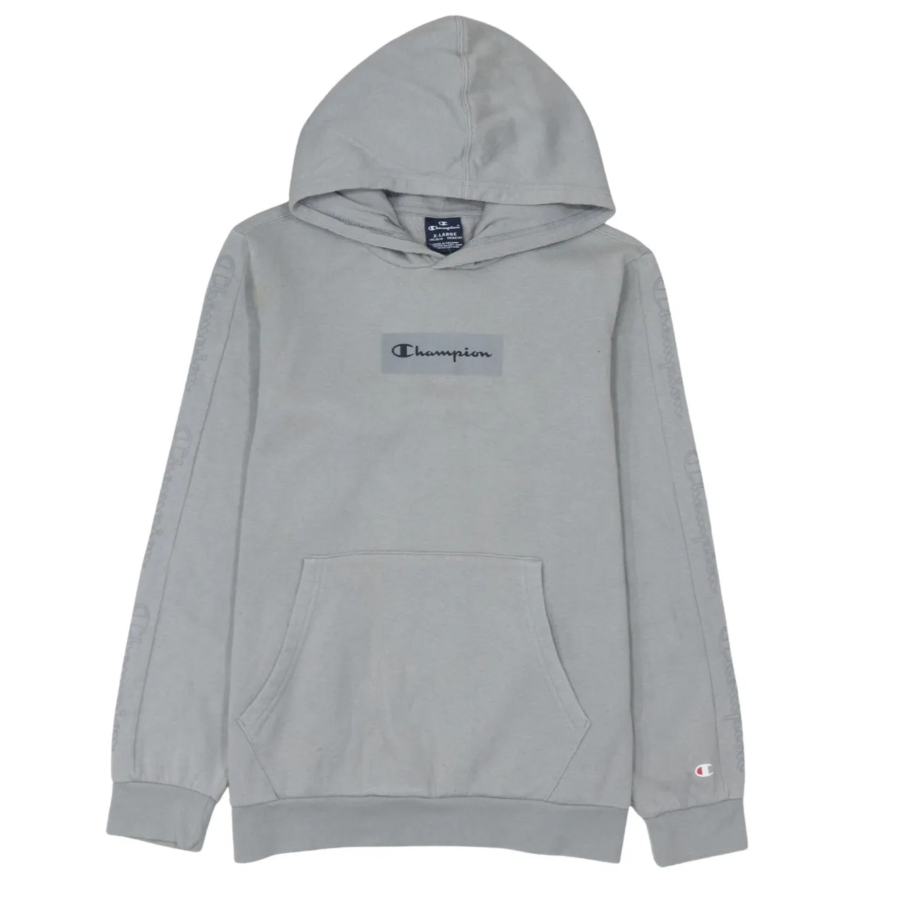 Champion 90's Drawstring Pockets Pullover Hoodie XLarge Grey sold by Vintage Club