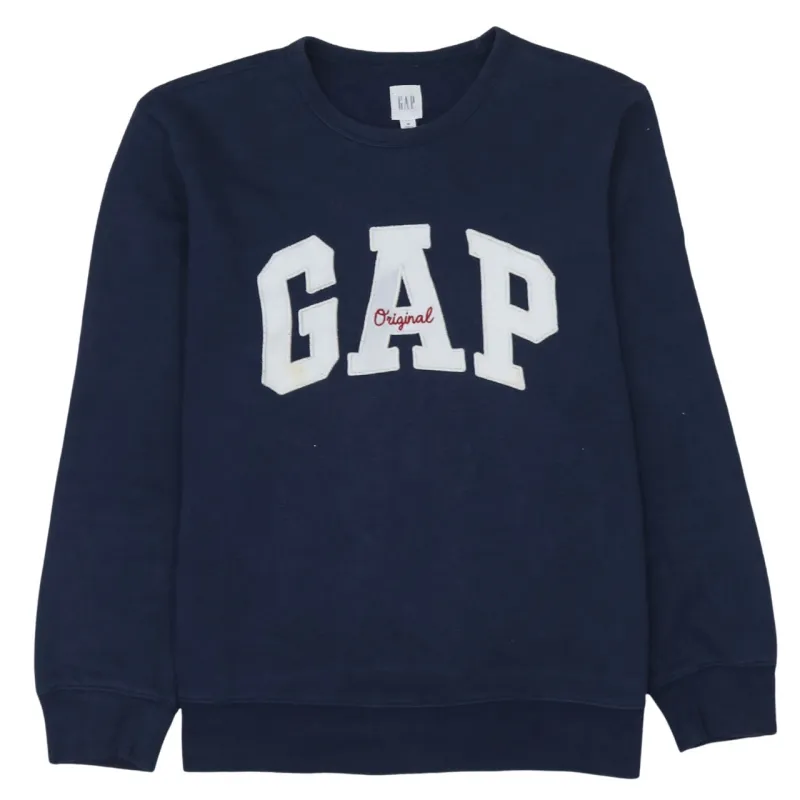 Gap 90's Spellout Crew Neck Sweatshirt Medium Navy Blue sold by Vintage Club