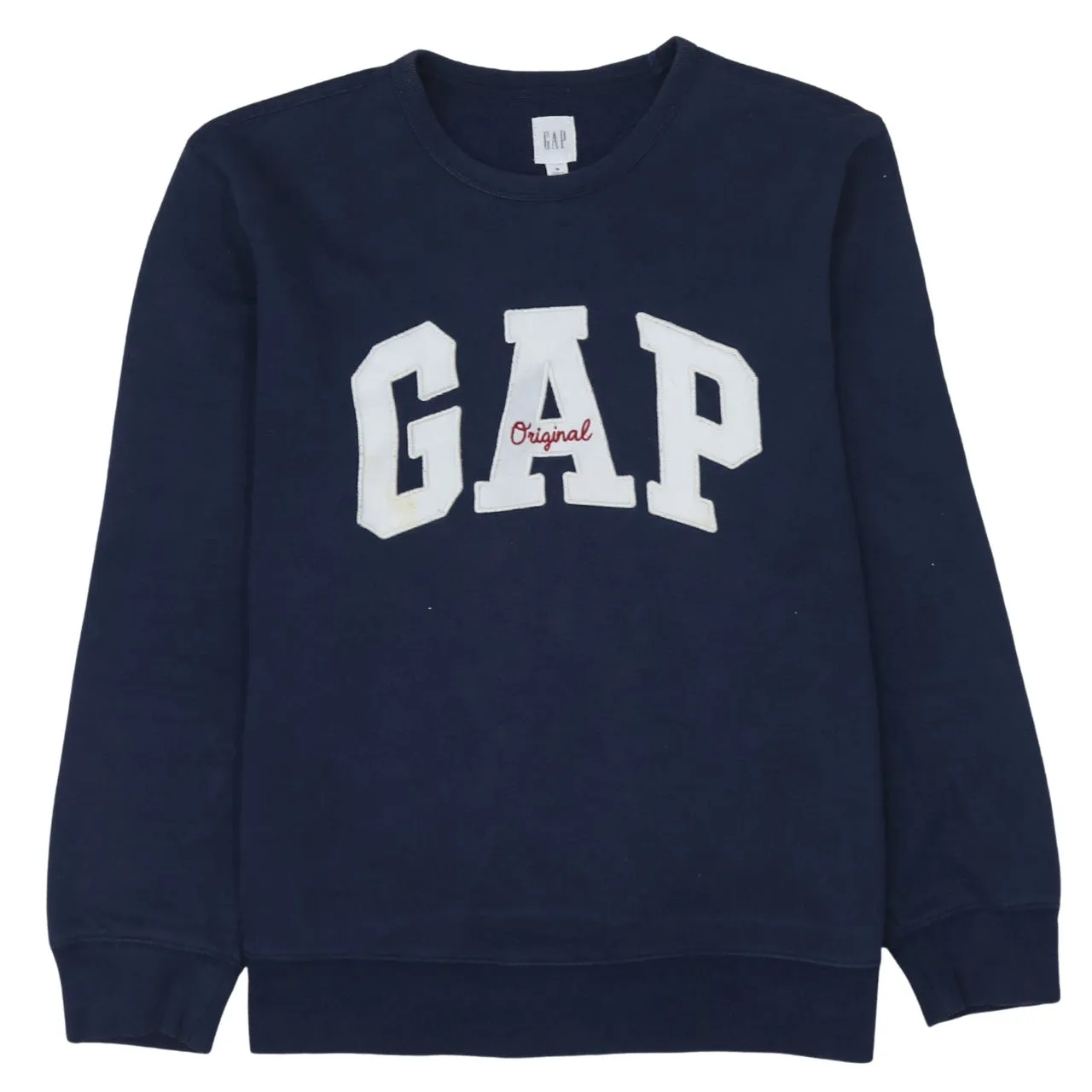 Gap 90's Spellout Crew Neck Sweatshirt Medium Navy Blue sold by Vintage Club