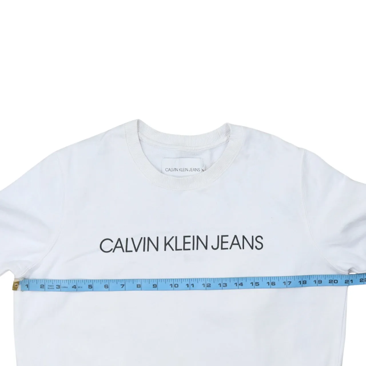 Calvin Klein 90's Spellout Crew Neck Sweatshirt XLarge White sold by Vintage Club product image thumbnail 5