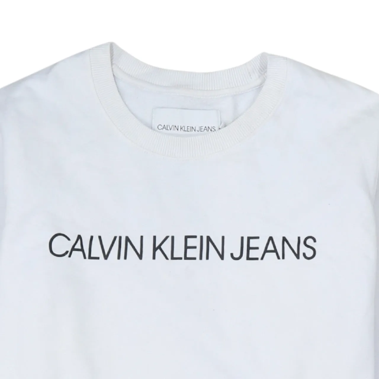 Calvin Klein 90's Spellout Crew Neck Sweatshirt XLarge White sold by Vintage Club product image thumbnail 3