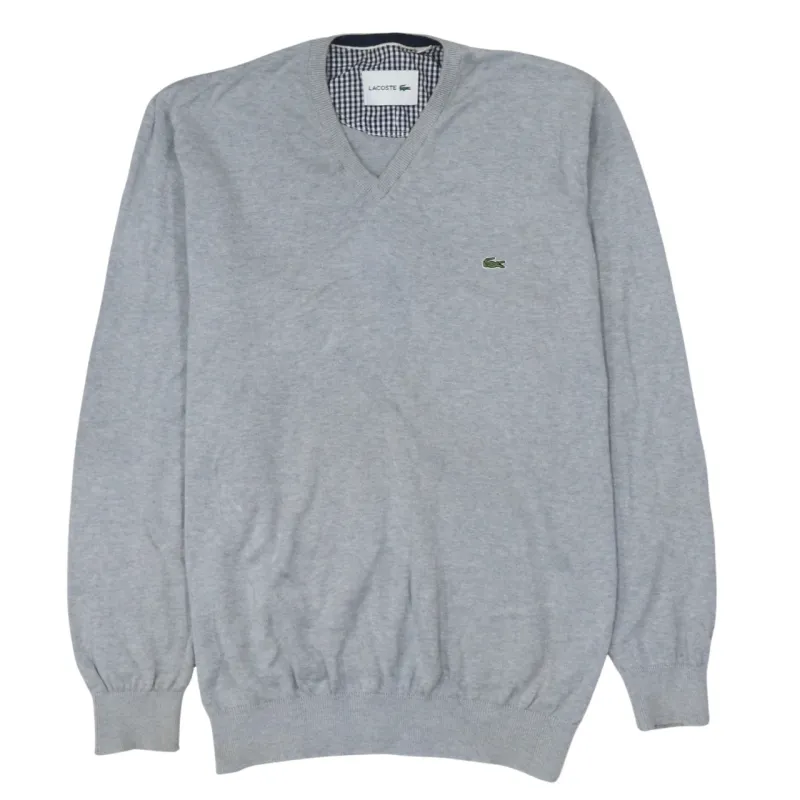 Lacoste 90's Lightweight V Neck Sweatshirt XXLarge (2XL) Grey sold by Vintage Club