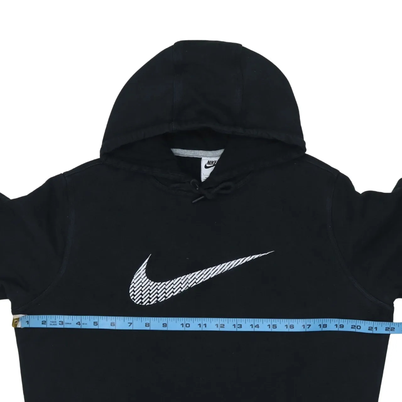 Nike 90's Center Middle Swoosh Pullover Hoodie Large Black sold by Vintage Club product image thumbnail 5