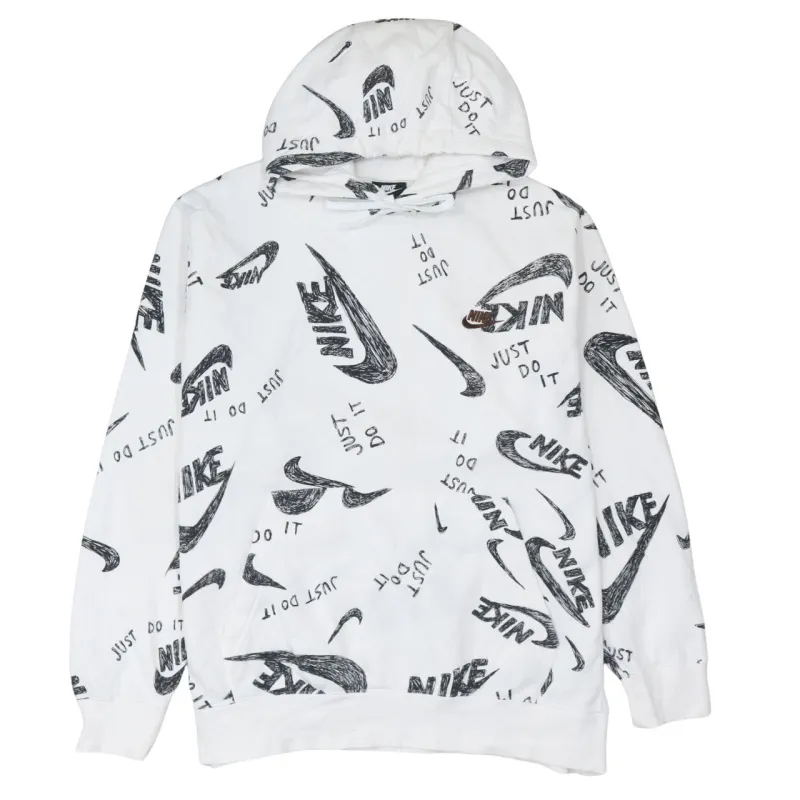 Nike 90's Plain Pullover Hoodie XLarge White sold by Vintage Club