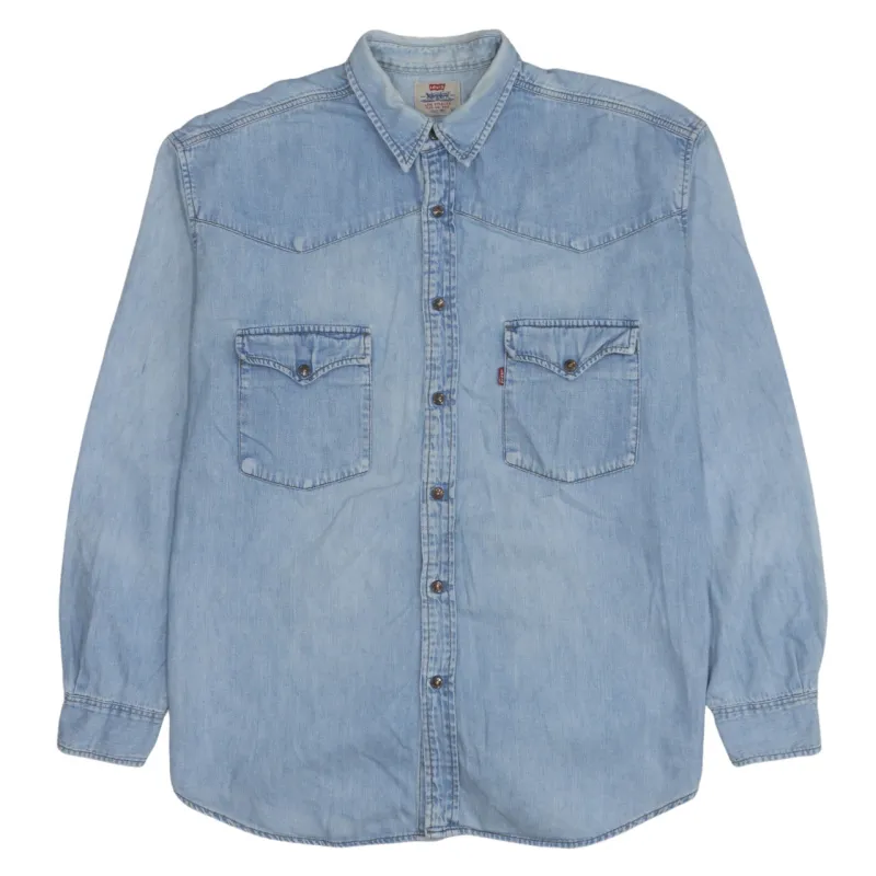 Levi Strauss &Co 90's Long Sleeve Button Up Shirt XLarge Blue sold by Vintage Club