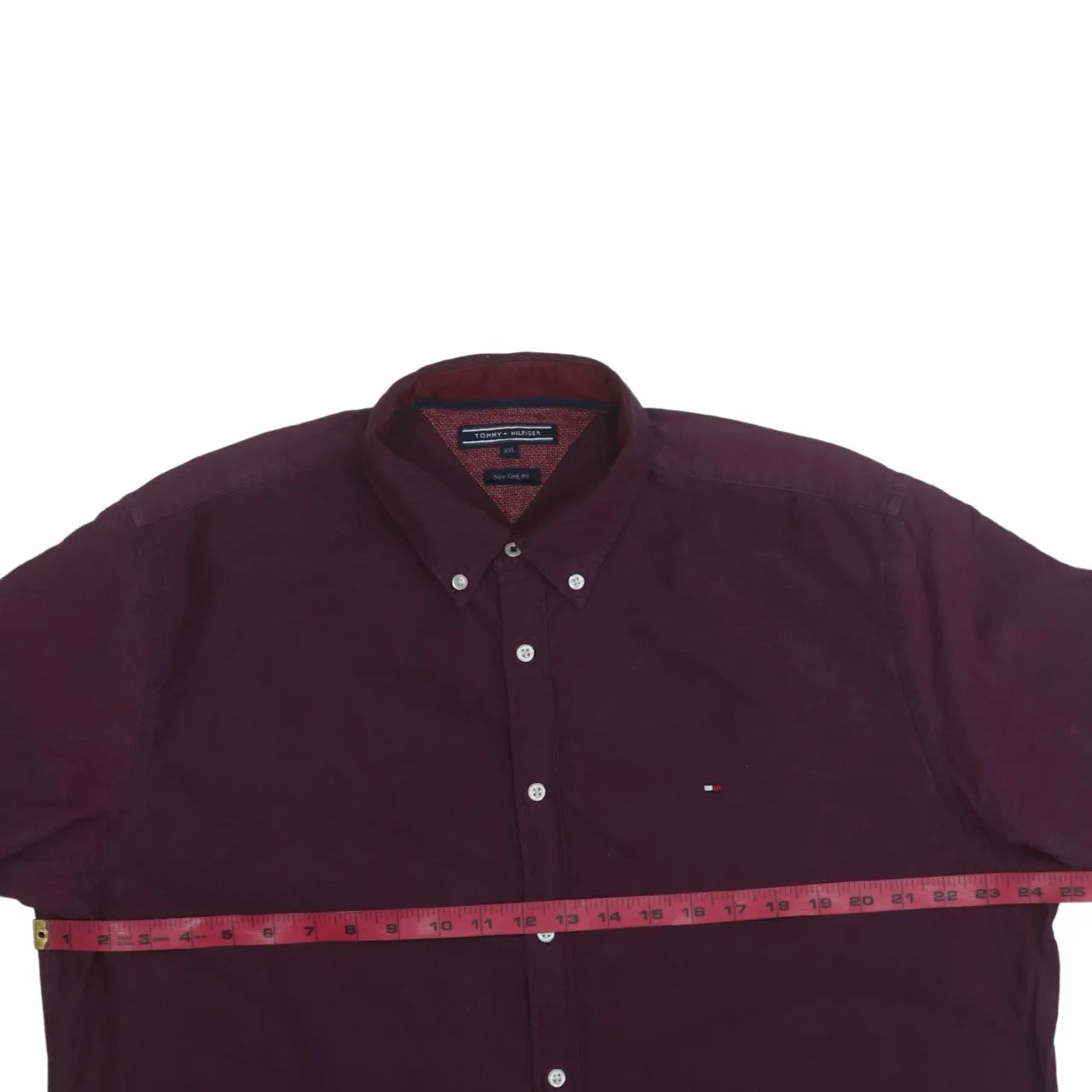 Tommy Hilfiger 90's Long Sleeve Button Up Shirt XXLarge (2XL) Burgundy Red sold by Vintage Club product image thumbnail 5