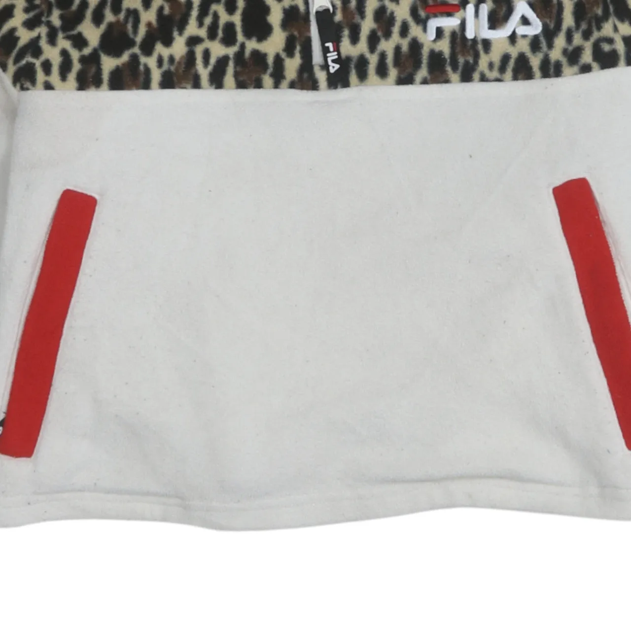 Fila 90's Crop Quarter Zip Fleece Jumper Small Beige Cream sold by Vintage Club product image thumbnail 4