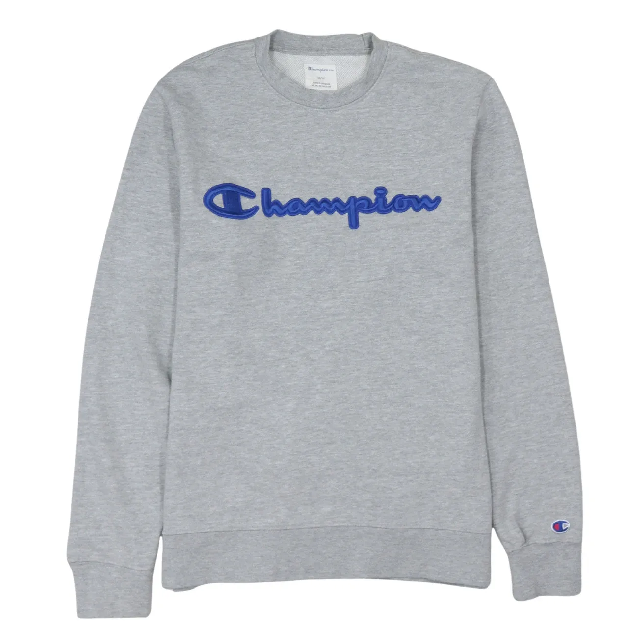Champion 90's Spellout Crew Neck Sweatshirt Medium Grey sold by Vintage Club