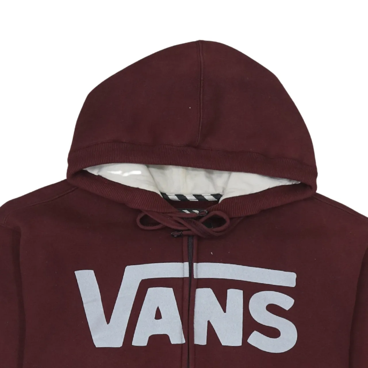 VANS 90's Spellout Full Zip Up Hoodie Medium Burgundy Red sold by Vintage Club product image thumbnail 3