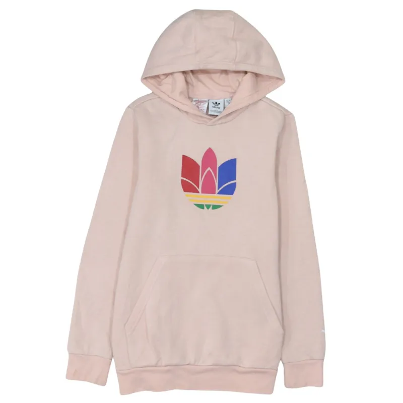 Adidas 90's Drawstring Pockets Pullover Hoodie Small Pink sold by Vintage Club