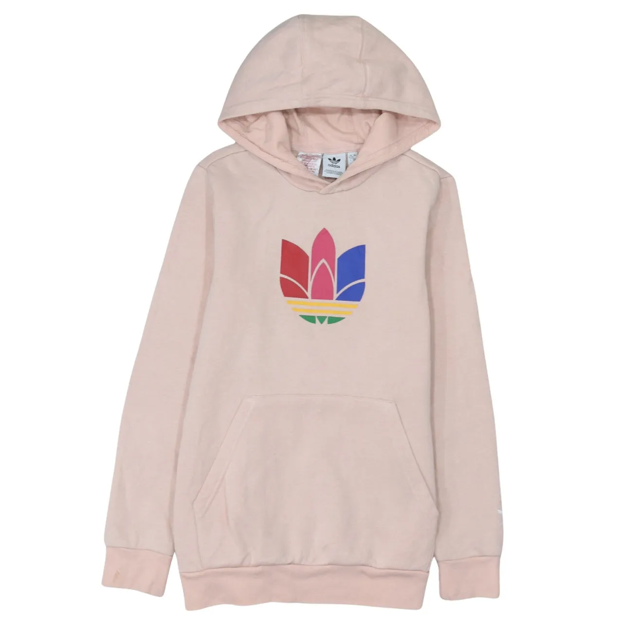 Adidas 90's Drawstring Pockets Pullover Hoodie Small Pink sold by Vintage Club